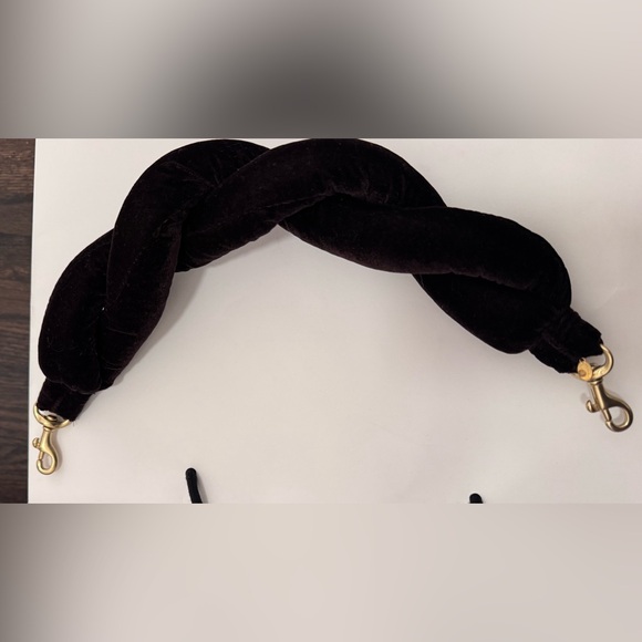 CLARE V. Twisted Puff Top Handle In Tobacco Velvet - Picture 2 of 5